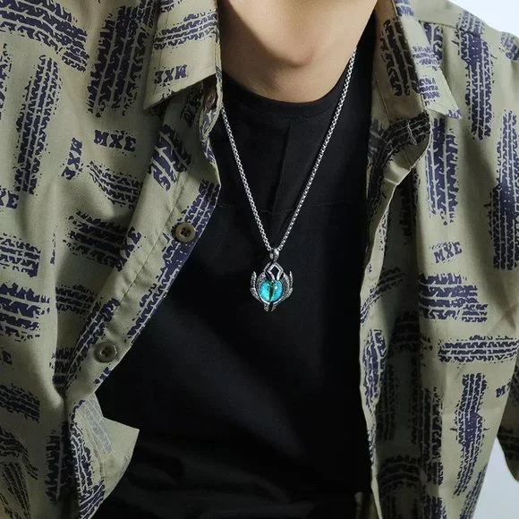 "Devil's Eye Hip-Hop Stainless Steel Unisex Pendant Necklace, BL55590236 - Picture 2 of 4